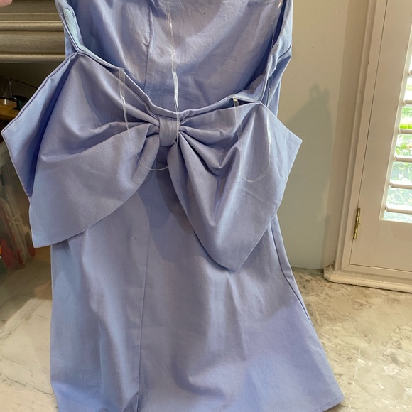 NWT Altar’d State straplesss blue mini dress with bow - Picture 3 of 7